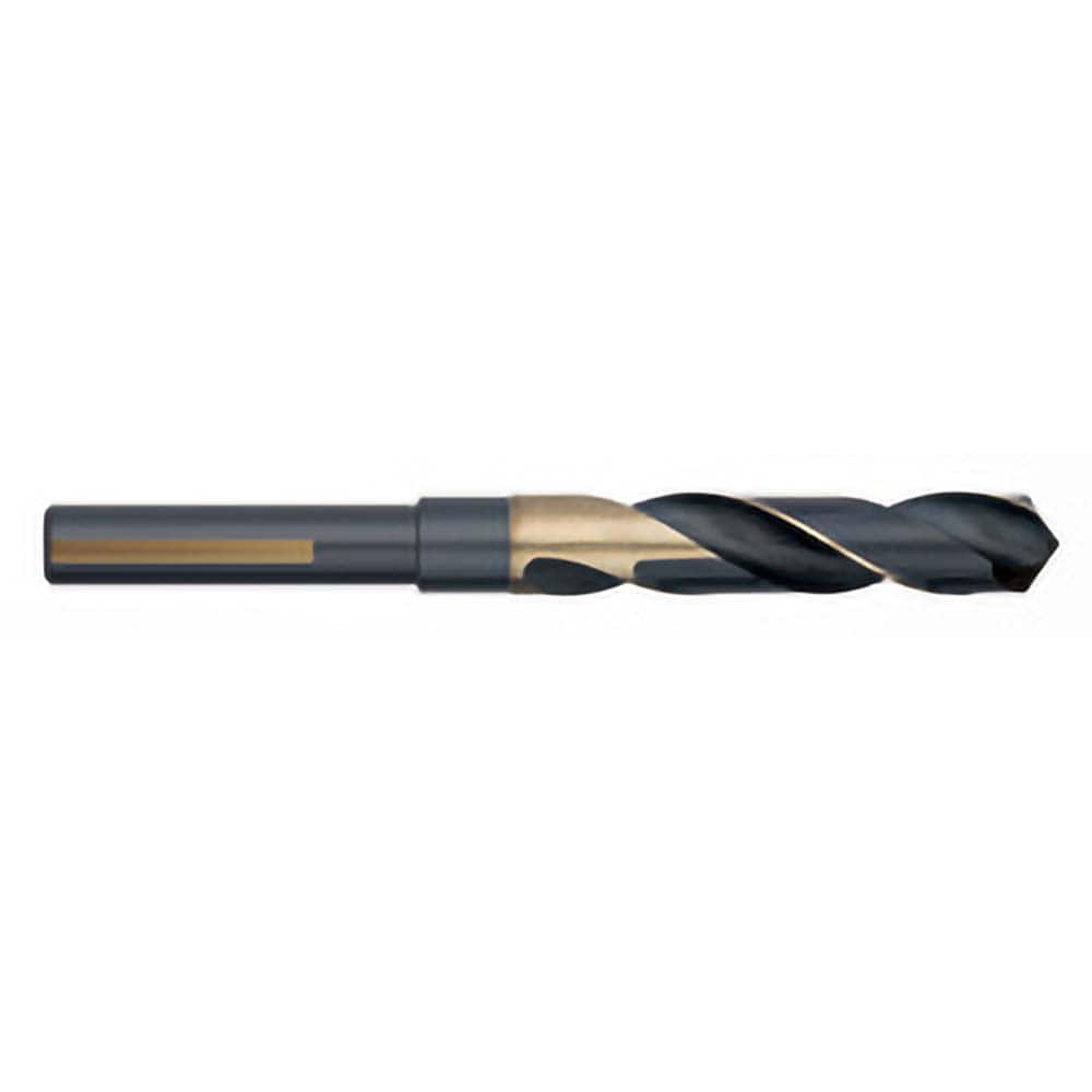 Titan USA - 47/64" 118° 1/2" Shank Black Oxide/Gold Finish High Speed Steel Silver & Deming Reduced Shank Drill Bit - Exact Industrial Supply