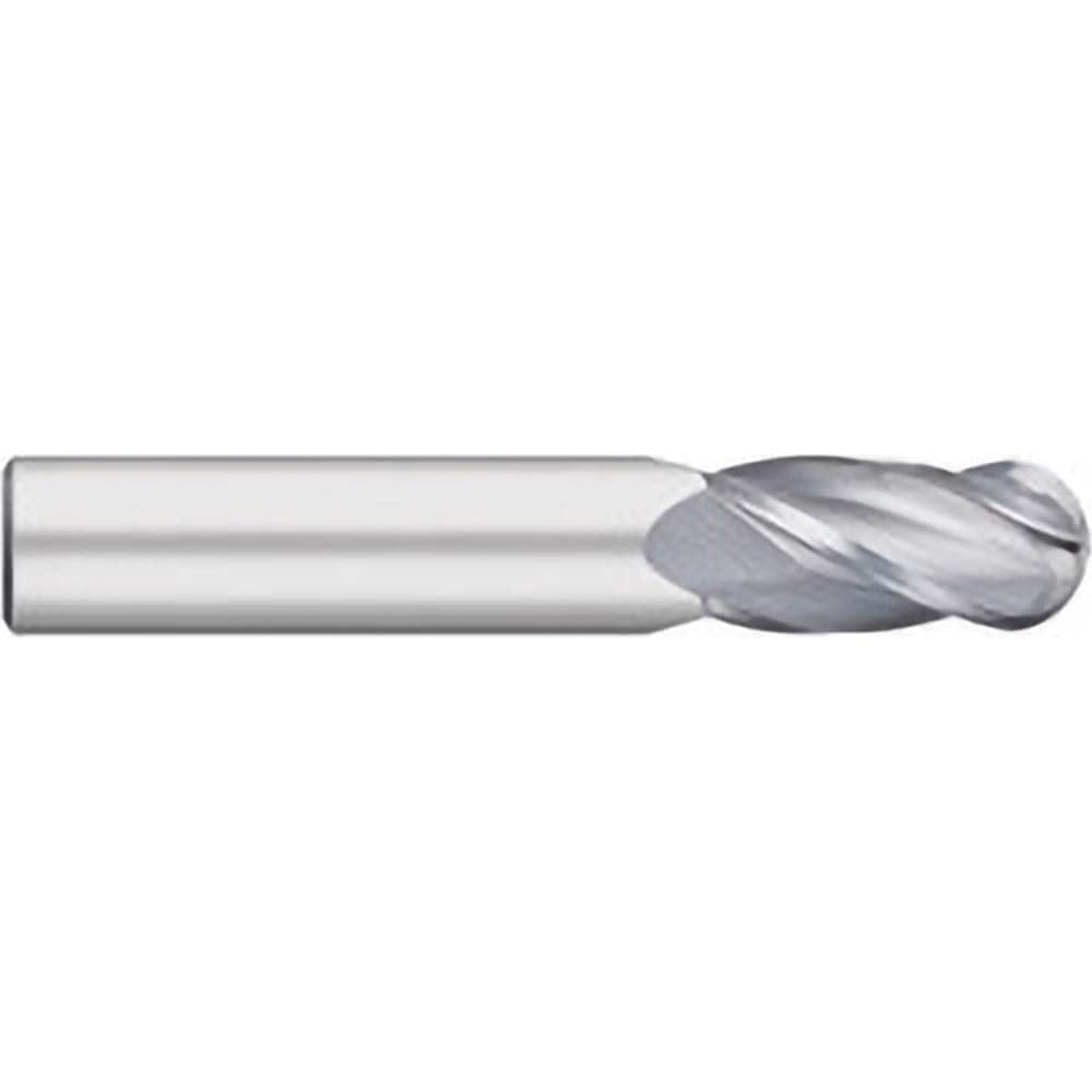 Titan USA - Ball End Mills; Mill Diameter (Inch): 9/16 ; Mill Diameter (Decimal Inch): 0.5625 ; Number of Flutes: 4 ; Length of Cut (Inch): 1-1/4 ; Length of Cut (Decimal Inch): 1.2500 ; Material: Solid Carbide - Exact Industrial Supply