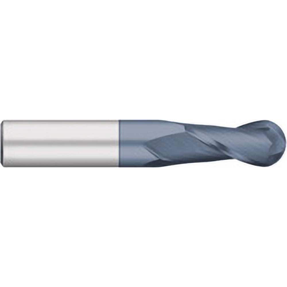 Titan USA - Ball End Mills; Mill Diameter (Decimal Inch): 0.3906 ; Number of Flutes: 2 ; Length of Cut (Inch): 1 ; Length of Cut (Decimal Inch): 1.0000 ; Material: Solid Carbide ; Overall Length (Inch): 2-3/4 - Exact Industrial Supply