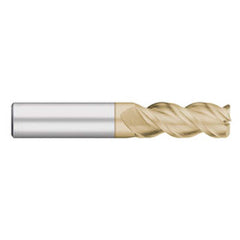 Corner Radius End Mill: 1″ Dia, 1-3/4″ LOC, 0.04″ Radius, 3 Flutes, Solid Carbide 4″ OAL, 1″ Shank Dia, 45 ° Helix, ZrN Coated, Corner Radius End, Centercutting