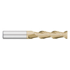 Corner Radius End Mill: 5/16″ Dia, 1-3/8″ LOC, 0.02″ Radius, 2 Flutes, Solid Carbide 3″ OAL, 5/16″ Shank Dia, 45 ° Helix, ZrN Coated, Corner Radius End, Centercutting