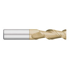 Corner Radius End Mill: 5/16″ Dia, 13/16″ LOC, 0.02″ Radius, 2 Flutes, Solid Carbide 2-1/2″ OAL, 5/16″ Shank Dia, 45 ° Helix, ZrN Coated, Corner Radius End, Centercutting