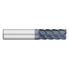 Corner Radius End Mill: 3/4″ Dia, 1-5/8″ LOC, 0.04″ Radius, 5 Flutes, Solid Carbide 4″ OAL, 3/4″ Shank Dia, 45 ° Helix, AlTiN Coated, Corner Radius End, Centercutting