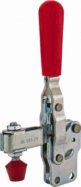 De-Sta-Co - 375 Lb Holding Capacity, Vertical Handle, Manual Hold Down Toggle Clamp - 57° Handle Movement, 99° Bar Opening, U-Bar, Straight Base, Carbon Steel - Makers Industrial Supply