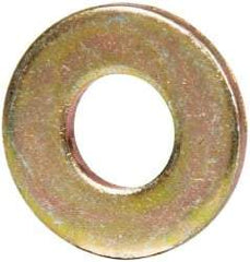 Made in USA - #10 Screw, Grade 1008/1010 Steel Standard Flat Washer - 1/4" ID x 0.562" OD, 0.06" Thick, Cadmium-Plated Finish, Meets Military Specifications - Makers Industrial Supply