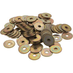 Made in USA - #10 Screw, Grade 1008/1010 Steel Standard Flat Washer - 1/4" ID x 1" OD, 0.06" Thick, Cadmium-Plated Finish, Meets Military Specifications - Makers Industrial Supply