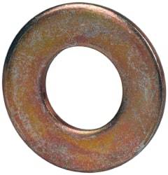 Made in USA - 3/8" Screw, Grade 1008/1010 Steel Standard Flat Washer - 0.406" ID x 0.812" OD, 0.06" Thick, Cadmium-Plated Finish, Meets Military Specifications - Makers Industrial Supply