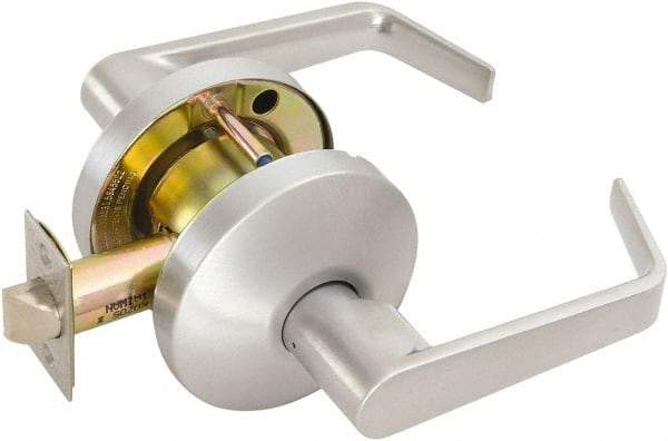 Falcon - Medium Duty Passage Lever Lockset - 2-3/4" Back Set, Satin Chrome Finish - Makers Industrial Supply