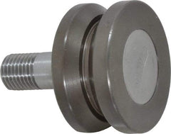 Osborn International - 1-1/2" Roller Diam x 25/32" Width, 7/16" Stud Diam x 1" Length, V Grooved Concentric Stud - Steel, 1/2" Thread Length, 7/16-20 Thread, 1-25/32" OAL, 225 Lb Dynamic Cap - Makers Industrial Supply