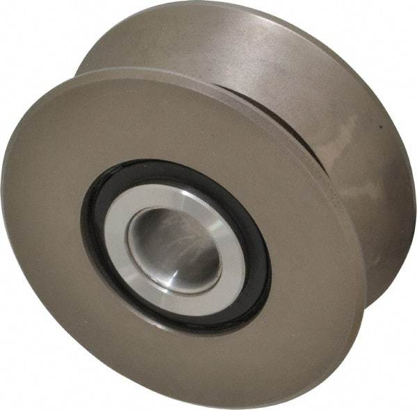 Osborn International - 4-1/2" Roller Diam x 1-13/16" Width, V Grooved Yoke Roller - Steel, 14,300 Lb Dynamic Cap - Makers Industrial Supply