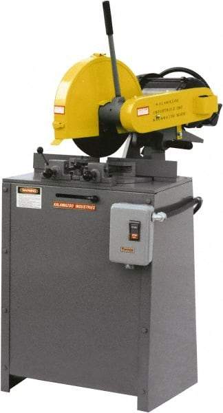 Kalamazoo - 14" Blade Diam, 1" Arbor Hole, Miter Chop & Cutoff Saw - 4,400 RPM, 5 hp, 220 Volts, 1 Phase - Makers Industrial Supply