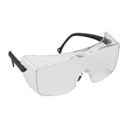 3M - Clear Lenses, Frameless Safety Glasses - Anti-Fog, Scratch Resistant, Plastic Frame, Size Universal, Over the Glasses - Makers Industrial Supply