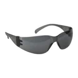 3M - Gray Lenses, Frameless Safety Glasses - Anti-Fog, Scratch Resistant, Plastic Frame, Size Universal, Wrap Around - Makers Industrial Supply