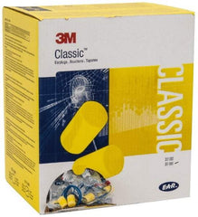 3M - Disposable, Corded, 29 dB, Barrel Earplugs - Yellow, 500 Pairs - Makers Industrial Supply