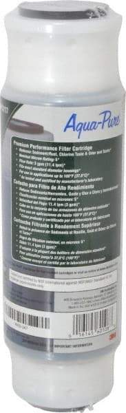 3M Aqua-Pure - 3" OD, 5µ, Cellulose Fiber Carbon & Scale Cartridge Filter - 9-3/4" Long, Reduces Dirt, Rust, Tastes, Odors & Scale - Makers Industrial Supply