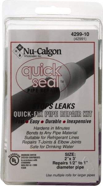 Nu-Calgon - 2" Wide x 3' Long General Purpose Pipe Repair Tape - -450 to 550°F, White - Makers Industrial Supply