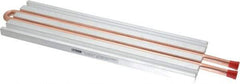 Lytron - 12" Long x 3-1/2" High, Straight Connection Copper Tube Cold Plate - 3/8 OD Tube, 2-Pass Fluid Path, Water Cooling, 1/2" Thick - Makers Industrial Supply