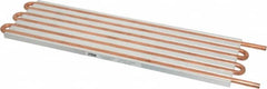 Lytron - 12" Long x 3-3/4" High, Straight Connection Copper Tube Cold Plate - 1/4 OD Tube, 6-Pass Fluid Path, Water Cooling, 0.31" Thick - Makers Industrial Supply