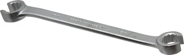 Proto - 15 x 17mm, Chrome Finish, Open End Flare Nut Wrench - 12 Points, 8" OAL, Steel, Double End Head - Makers Industrial Supply