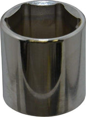 Proto - 3/8" Drive, Standard Hand Socket - 6 Points, 1-5/16" OAL, Chrome Vanadium, Chrome Finish - Makers Industrial Supply