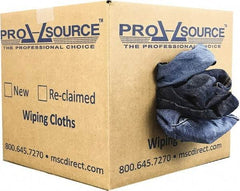 PRO-SOURCE - Reclaimed Rags - Assorted Colors, Denim, Low Lint, 10 Lbs. at 2 to 4 per Pound, Box - Makers Industrial Supply