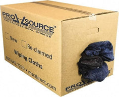 PRO-SOURCE - Reclaimed Rags - Assorted Colors, Denim, Low Lint, 25 Lbs. at 2 to 4 per Pound, Box - Makers Industrial Supply