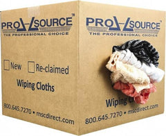 PRO-SOURCE - Reclaimed Rags - Assorted Colors, Terry Cloth, Medium Lint, 10 Lbs. at 3 to 4 per Pound, Box - Makers Industrial Supply