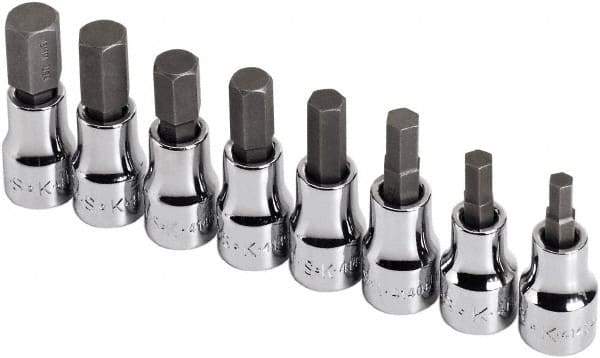 SK - 8 Piece 3/8" Drive Metric Hex Bit Socket Set - 5 to 12mm Hex - Makers Industrial Supply