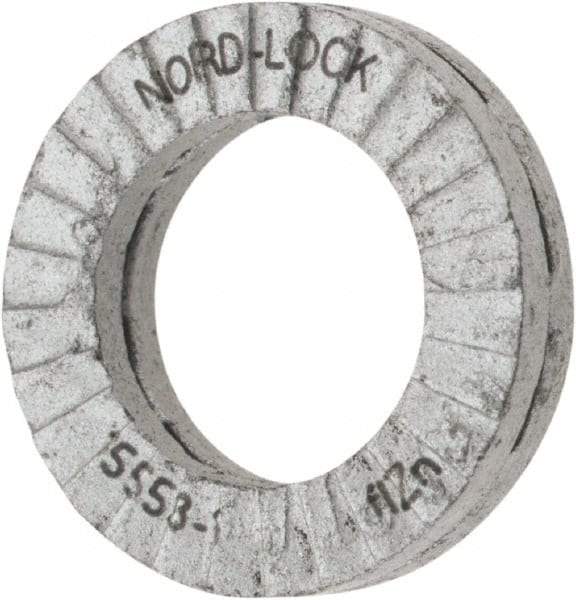 Nord-Lock - 1/4", 0.454" OD, Zinc Flake, Steel Wedge Lock Washer - Grade 2, 0.276 to 0.284" ID - Makers Industrial Supply