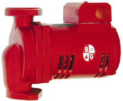 Bell & Gossett - 1/6 hp, 9-1/8" Long, 1 Phase, Cast Iron Housing, Noryl Impeller, Inline Circulator Pump - 115 Volt, 60 Hz, 6-3/8" Flange Width, Bell & Gossett Part No. 1BL002, 150 Max psi, ODP Motor - Makers Industrial Supply