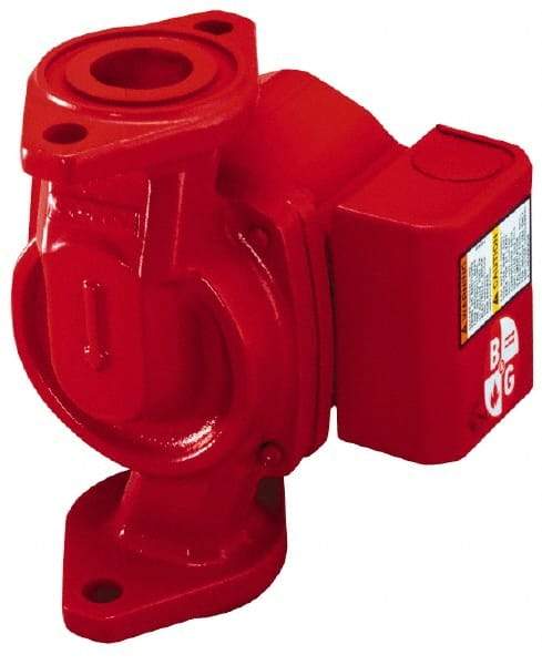 Bell & Gossett - 1/25 hp, 5-9/16" Long, 1 Phase, Cast Iron Housing, Polypropylene Impeller, Inline Circulator Pump - 115 Volt, 60 Hz, 6-3/8" Flange Width, Bell & Gossett Part No. 103251, 150 Max psi, ODP Motor - Makers Industrial Supply