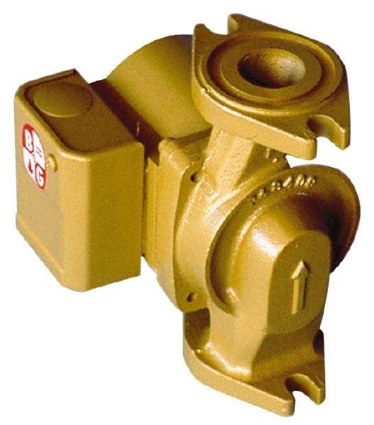 Bell & Gossett - 1/40 hp, 5-1/16" Long, 1 Phase, Brass Housing, Noryl Impeller, Inline Circulator Pump - 115 Volt, 60 Hz, 6-1/8" Flange Width, Bell & Gossett Part No. 103261, 150 Max psi, ODP Motor - Makers Industrial Supply