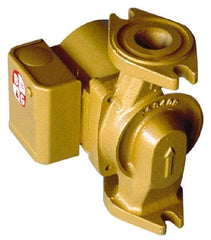 Bell & Gossett - 1/15 hp, 6-3/16" Long, 1 Phase, Bronze Housing, Noryl Impeller, Inline Circulator Pump - 115 Volt, 60 Hz, 6-3/8" Flange Width, Bell & Gossett Part No. 103351, 150 Max psi, ODP Motor - Makers Industrial Supply