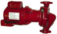 Bell & Gossett - 1/2 hp, 23" Long, 1 Phase, Cast Iron Housing, Cast Bronze Impeller, Inline Circulator Pump - 115/230 Volt, 60 Hz, 13-1/2" Flange Width, Flanges Included, Bell & Gossett Part No. 60-15, 175 Max psi, ODP Motor - Makers Industrial Supply