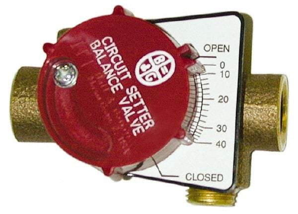 Bell & Gossett - 1-1/2" Pipe, Threaded End Connections, Inline Calibrated Balance Valve - 4-7/16" Long, 3-13/16" High, 300 Max psi, Brass Body - Makers Industrial Supply