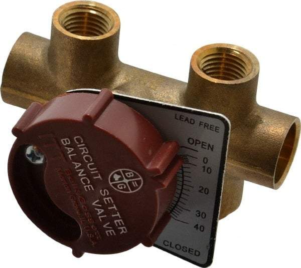 Bell & Gossett - 2" Pipe, Solder End Connections, Inline Calibrated Balance Valve - 5-1/8" Long, 4-1/8" High, 300 Max psi, Brass Body - Makers Industrial Supply