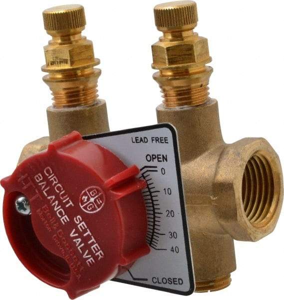 Bell & Gossett - 1/2" Pipe, Threaded End Connections, Inline Calibrated Balance Valve - 2-15/16" Long, 2-3/4" High, 300 Max psi, Brass Body - Makers Industrial Supply