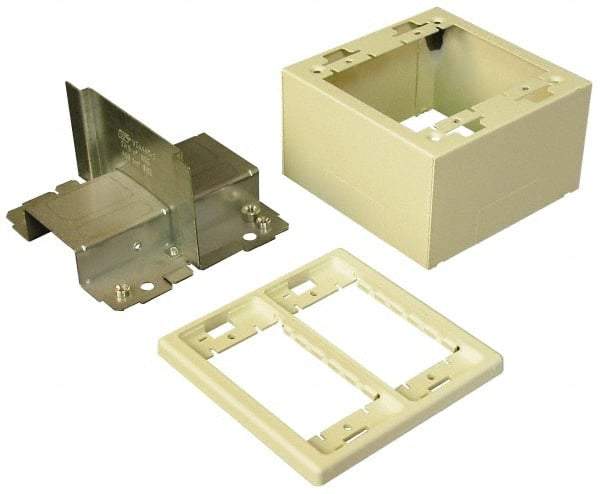 Wiremold - 4-3/4 Inch Long x 4-3/4 Inch Wide x 2-3/4 Inch High, Rectangular Raceway Box - Ivory, For Use with Wiremold 2400 Series Raceways - Makers Industrial Supply