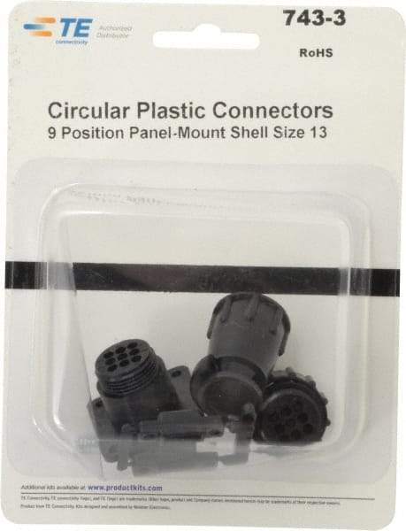 Tyco/Amp - Panel Mount Plug and Receptacle Kit - 13 to 9 AWG Compatible Wire Size - Makers Industrial Supply