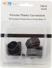 Tyco/Amp - Panel Mount Plug and Receptacle Kit - 17 to 16 AWG Compatible Wire Size - Makers Industrial Supply