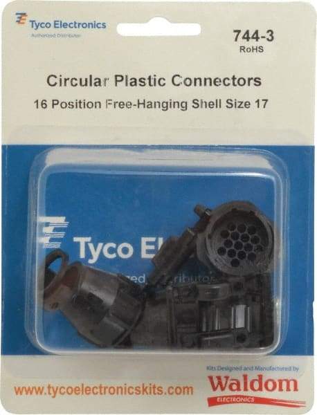 Tyco/Amp - Panel Mount Plug and Receptacle Kit - 16 to 17 AWG Compatible Wire Size - Makers Industrial Supply