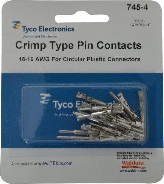 Tyco/Amp - 18 to 16 AWG Wire Modular Receptacle Plug Connector Pin Contact - Makers Industrial Supply