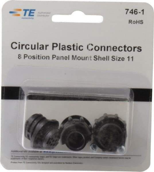 Tyco/Amp - Panel Mount Plug and Receptacle Kit - 11 to 8 AWG Compatible Wire Size - Makers Industrial Supply