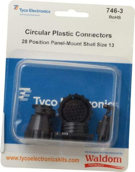 Tyco/Amp - Panel Mount Plug and Receptacle Kit - 28 to 17 AWG Compatible Wire Size - Makers Industrial Supply