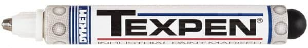 Dykem - White Paint Marker - Medium Tip, Oil Based - Makers Industrial Supply