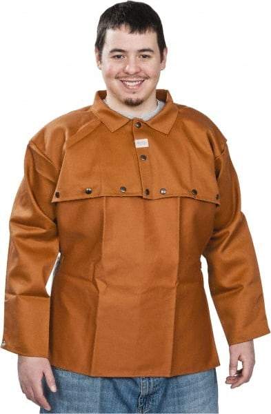 Stanco Safety Products - Size XL, 46-48" Chest, 20" Long, Flame Resistant, Cape Sleeves & Bib - Cotton, 12 oz, Russet - Makers Industrial Supply