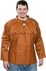 Stanco Safety Products - Size XL, 46-48" Chest, 20" Long, Flame Resistant, Cape Sleeves & Bib - Cotton, 12 oz, Russet - Makers Industrial Supply