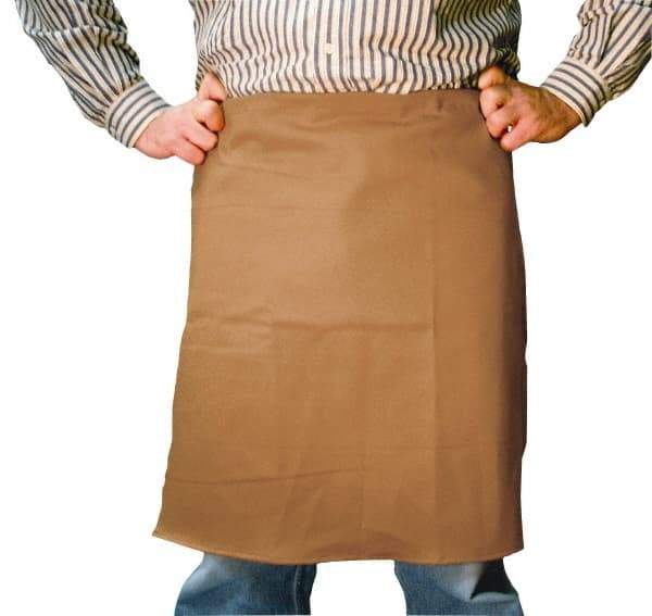 Stanco Safety Products - 24 x 24" Flame Resistant/Retardant & Welding Waist Apron - Cotton, 12 oz Material, Brown, 0 Pockets - Makers Industrial Supply