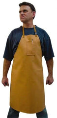 Stanco Safety Products - 24 x 36" Flame Resistant/Retardant & Welding Bib Apron - Cotton, 12 oz Material, Brown, 1 Pocket - Makers Industrial Supply