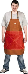 Stanco Safety Products - 24 x 36" Flame Resistant/Retardant & Welding Bib Apron - Cotton, 12 oz Material, Brown, 1 Pocket - Makers Industrial Supply